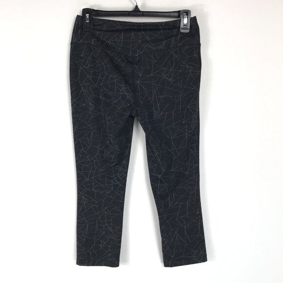 Eddie Bauer Active Capri Pant Women's Small Black Geo Print Stretch Pocket Gym - Picture 3 of 9